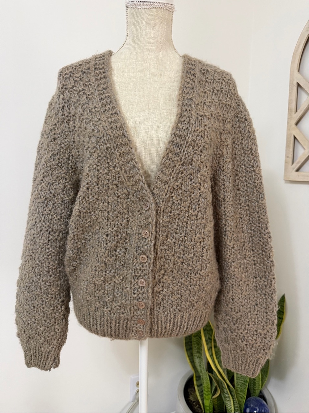 Vintage Fedora Button Up Knitted Cardigan Wool Acrylic Women’s Size Large - Picture 2 of 6